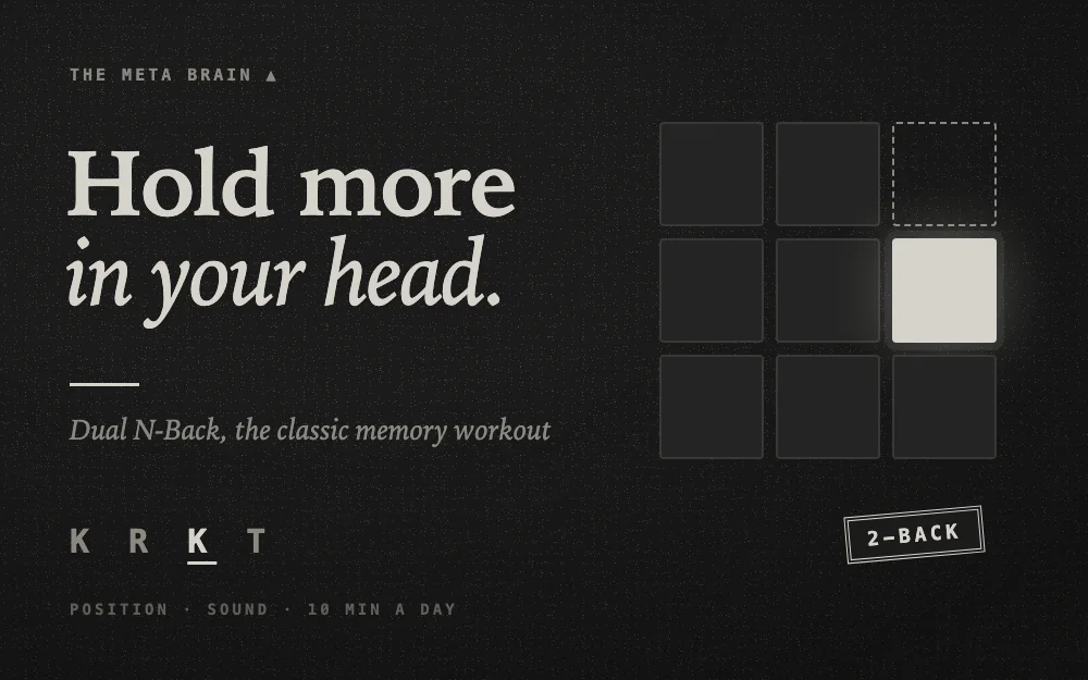 Dual N-Back, hold more in your head, the classic memory workout