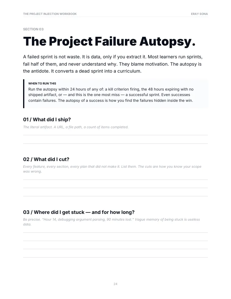 Workbook: the Project Failure Autopsy