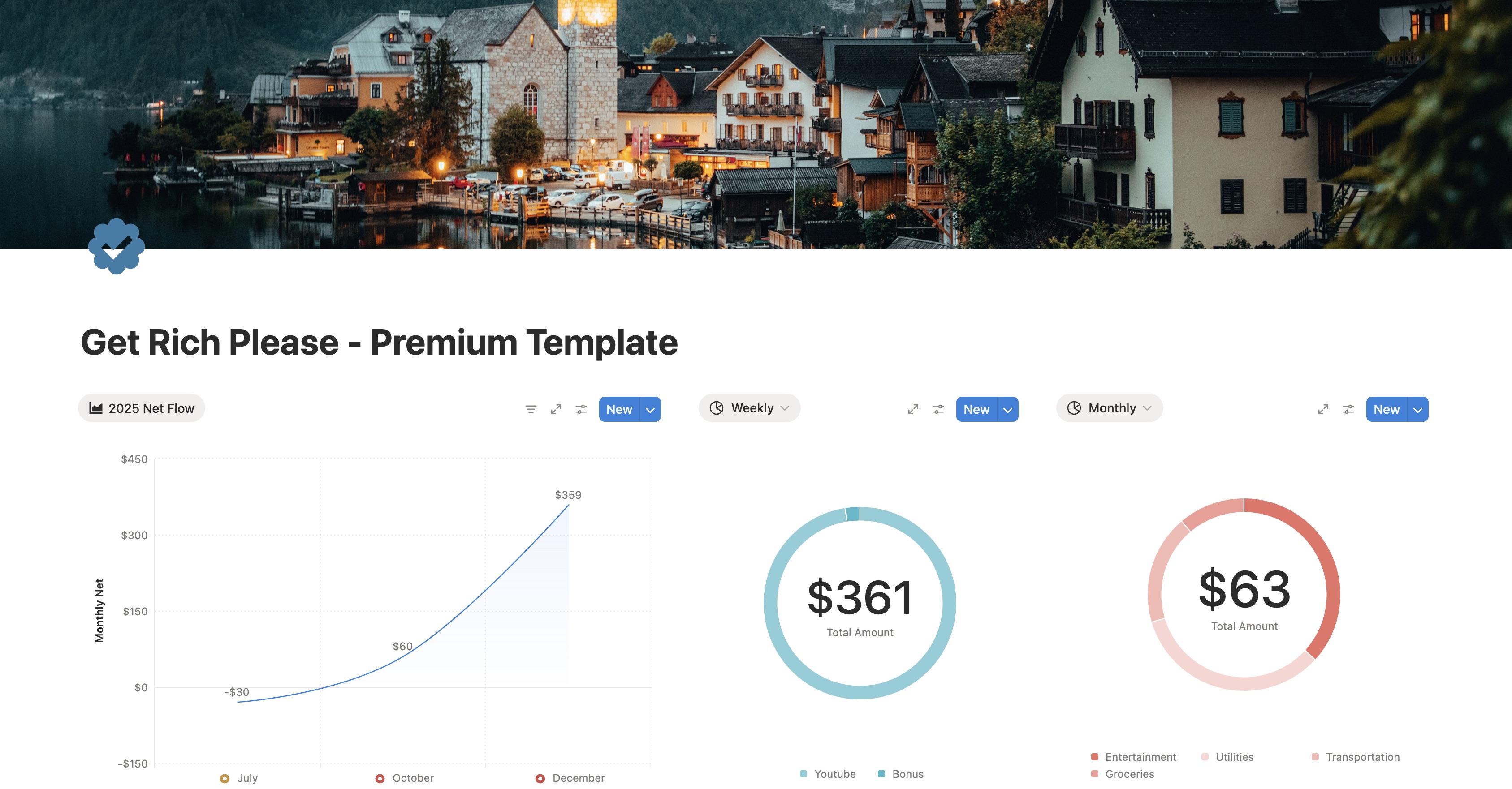 Notion Finance Template Light